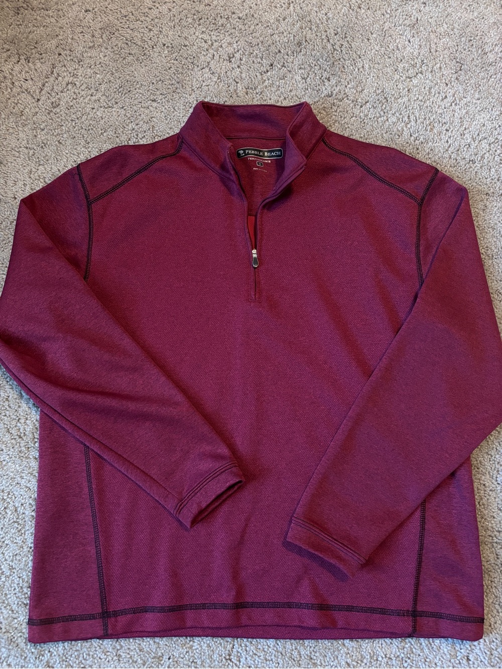 Pebble Beach Burgundy Performance Quarter-Zip